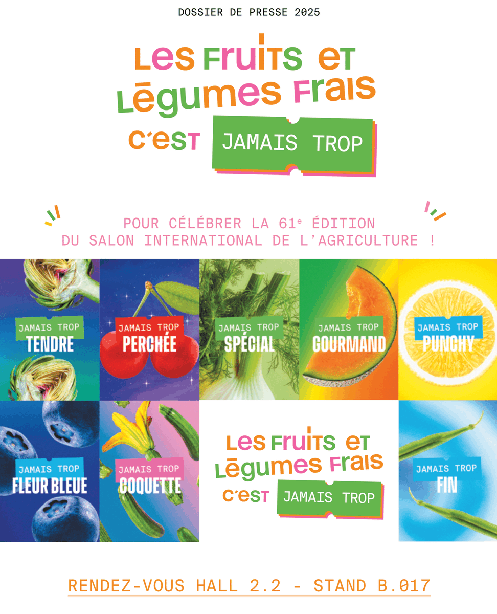 [DOSSIER DE PRESSE] <a href="/Salondelagri/">Salon International de l'Agriculture</a> J-2 🍏🥕
 
📍 Rendez-vous sur notre stand au Pavillon 2.2 – Stand B017, Paris Expo Porte de Versailles !

Pour découvrir toute notre programmation, consultez notre dossier de presse ➡ urlr.me/ZGdvHS

#SIA2025