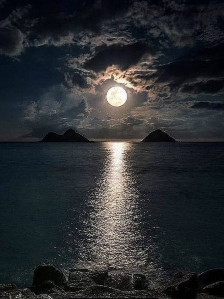 M1ONLOVER's tweet image. moon reflection