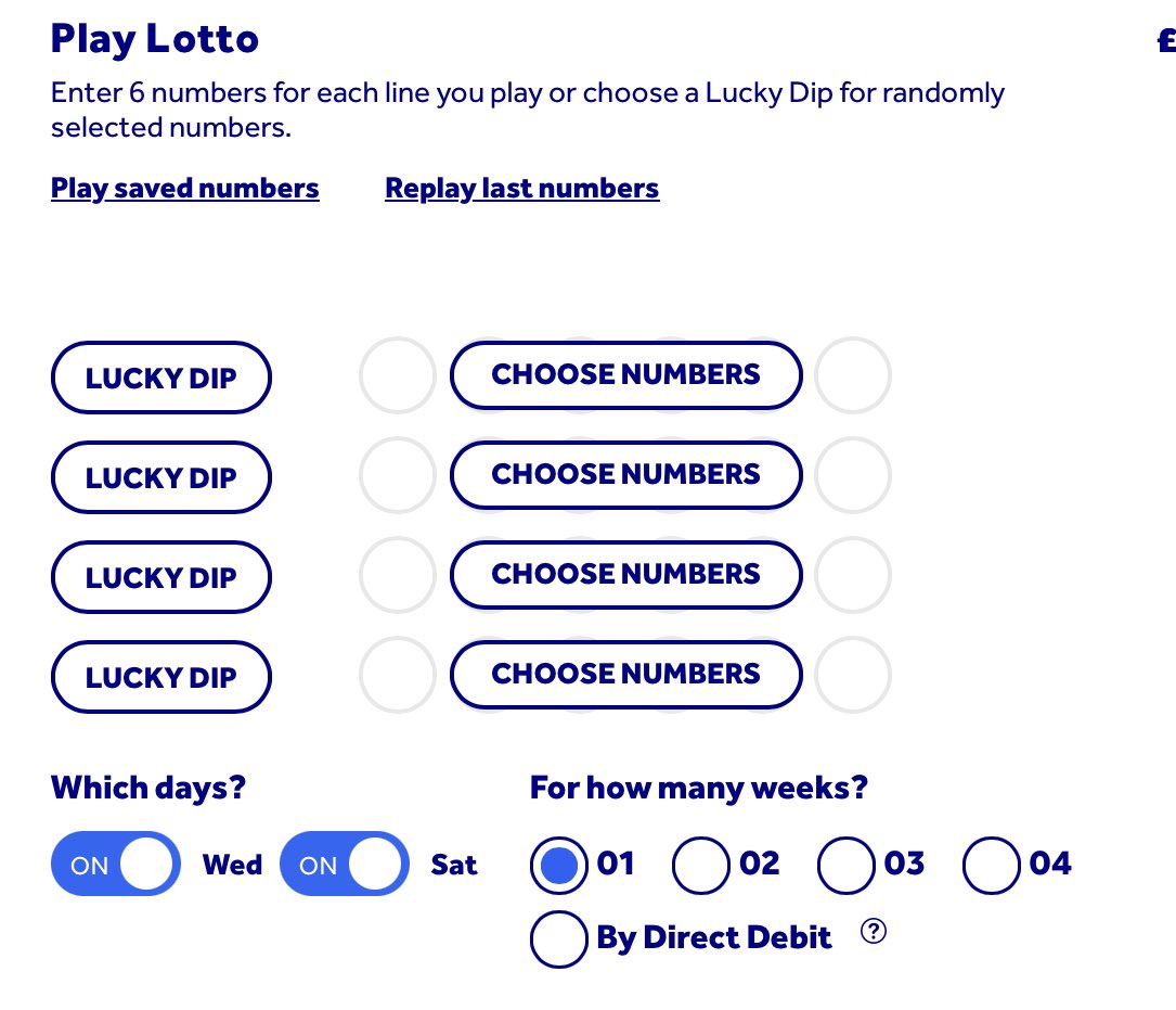 Bit sneaky that the <a href="/TNLUK/">The National Lottery</a> defaults to both draw days so it’s easy to accidentally spend more than you intend.