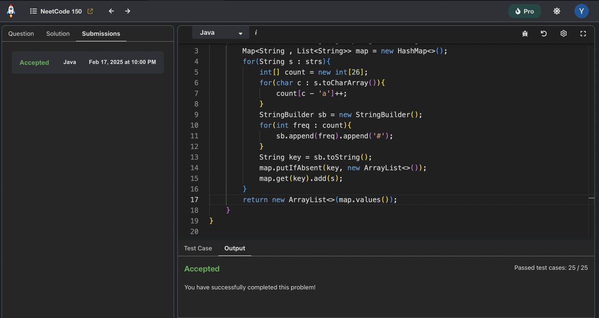 YuvrajS32364292's tweet image. 💥 Day 3/100
Making solid progress with Neetcode Blind 150!
Crushing concepts and staying in the zone! Let’s keep it up! 🚀
#100DaysOfCode #NeetcodeBlind150 #CodeModeOn
#ChampionsTrophy #PAKvNZ