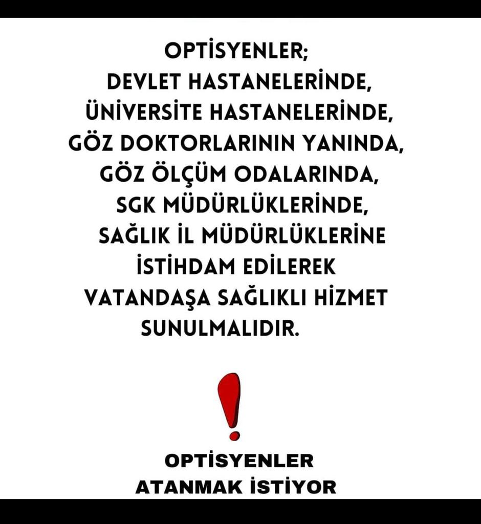 zerrin_ferah's tweet photo. @aylinyaman_ Göz polikliniklerinde,göz hastalığı alanında eğitim almış optisyenler çalışmalıdır. @saglikbakanligi @drmemisoglu @suayipbirinci  #HerGözDoktorunaOptisyen https://t.co/w7fBNEItmZ