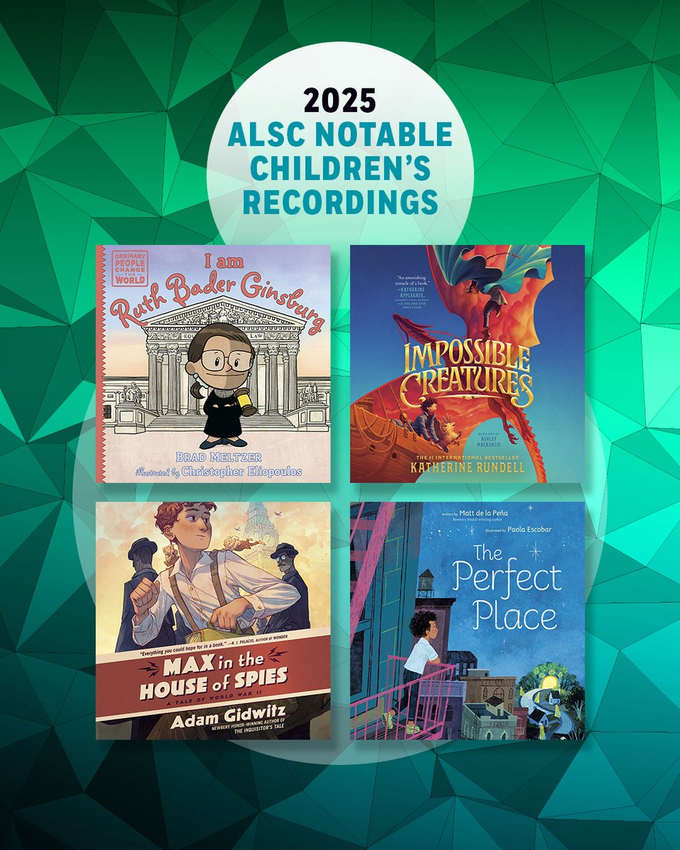 Listening Library (@llaudiobooks) on Twitter photo <a href="/acruzwriter/">Angie Cruz</a> <a href="/LabyrinthRat/">José Pablo Iriarte</a> <a href="/reneewauthor/">Renée Watson</a> <a href="/OmarAbedWrites/">Omar Abed</a> <a href="/RobBuyea/">Rob Buyea</a> <a href="/WorldEricCarle/">World of Eric Carle</a> Congratulations to our 16 winning Listening Library recordings! 🎉
⭐I Am Ruth Bader Ginsburg by <a href="/bradmeltzer/">Brad Meltzer</a>, read by a full cast
⭐Impossible Creatures by Katherine Rundell, read by Samuel West <a href="/acruzwriter/">Angie Cruz</a> <a href="/LabyrinthRat/">José Pablo Iriarte</a> <a href="/reneewauthor/">Renée Watson</a> <a href="/OmarAbedWrites/">Omar Abed</a> <a href="/RobBuyea/">Rob Buyea</a> <a href="/WorldEricCarle/">World of Eric Carle</a> Congratulations to our 16 winning Listening Library recordings! 🎉
⭐I Am Ruth Bader Ginsburg by <a href="/bradmeltzer/">Brad Meltzer</a>, read by a full cast
⭐Impossible Creatures by Katherine Rundell, read by Samuel West