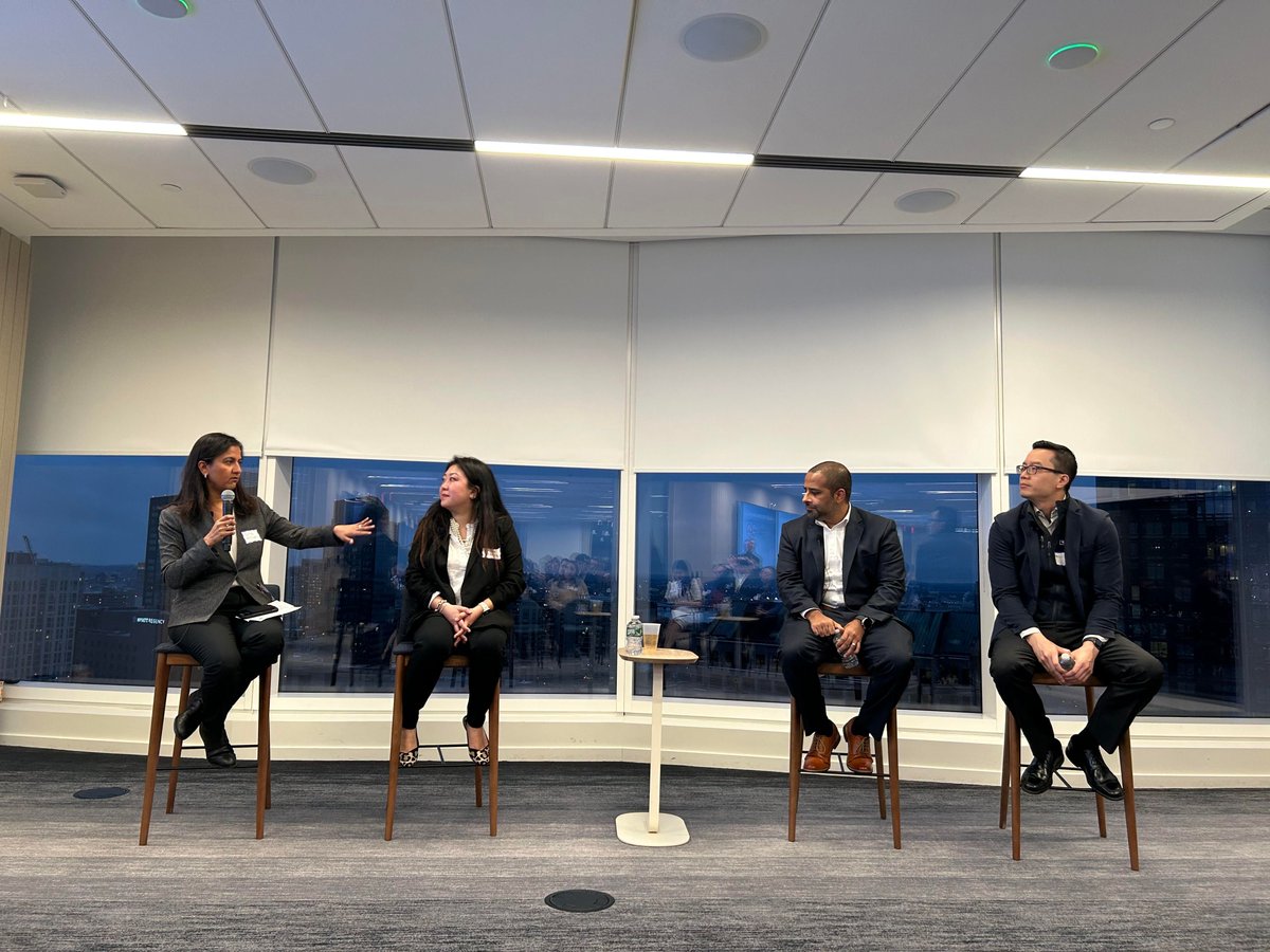 AAAIMorg's tweet image. The AAAIM Boston Chapter event was a huge success, bringing together an engaged audience for insightful discussions and meaningful connections. Thank you to Cambridge Associates for hosting and to Adhi, Celicia, and Wan Li for sharing your wisdom and career journeys! #investment