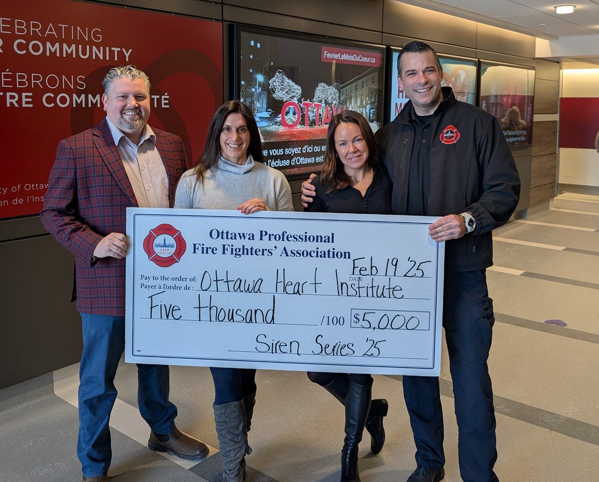 Thrilled to present our donation to the Ottawa Heart Institute for heart month. Hoping to beat this total next year!