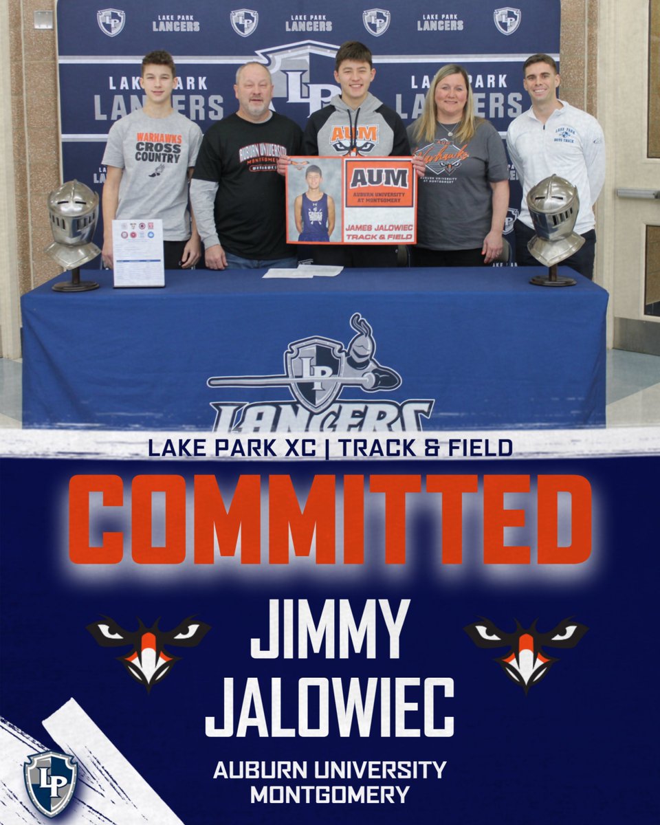 Congratulations <a href="/lpboystrack/">Lake Park Boys Track / XC</a> Jimmy Jalowiec! 

Auburn University at Montgomery Class of '25  XC | Track &amp; Field commit! #WeAreLakePark