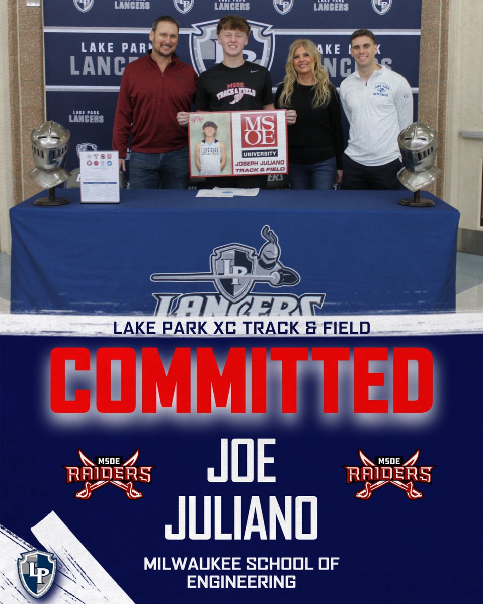 Congratulations <a href="/lpboystrack/">Lake Park Boys Track / XC</a> Joe Juliano!

Milwaukee School of Engineering Class of '25  XC | Track &amp; Field commit! #WeAreLakePark