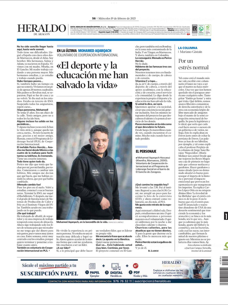 La historia de Moha: Cómo liderar la propia vida.
heraldo.es/noticias/arago…
