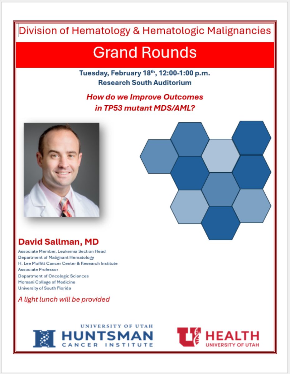 Zaker Schwabkey, MD (@zakerschwabkey) on Twitter photo We had an incredible day with David Sallman from <a href="/MoffittNews/">Moffitt Cancer Center</a> visiting <a href="/huntsmancancer/">Huntsman Cancer Institute</a> & <a href="/UofUHematology/">UofUHeme</a> giving a great talk in our hematology grand rounds. Always appreciate your mentorship and friendship. We had an incredible day with David Sallman from <a href="/MoffittNews/">Moffitt Cancer Center</a> visiting <a href="/huntsmancancer/">Huntsman Cancer Institute</a> & <a href="/UofUHematology/">UofUHeme</a> giving a great talk in our hematology grand rounds. Always appreciate your mentorship and friendship.