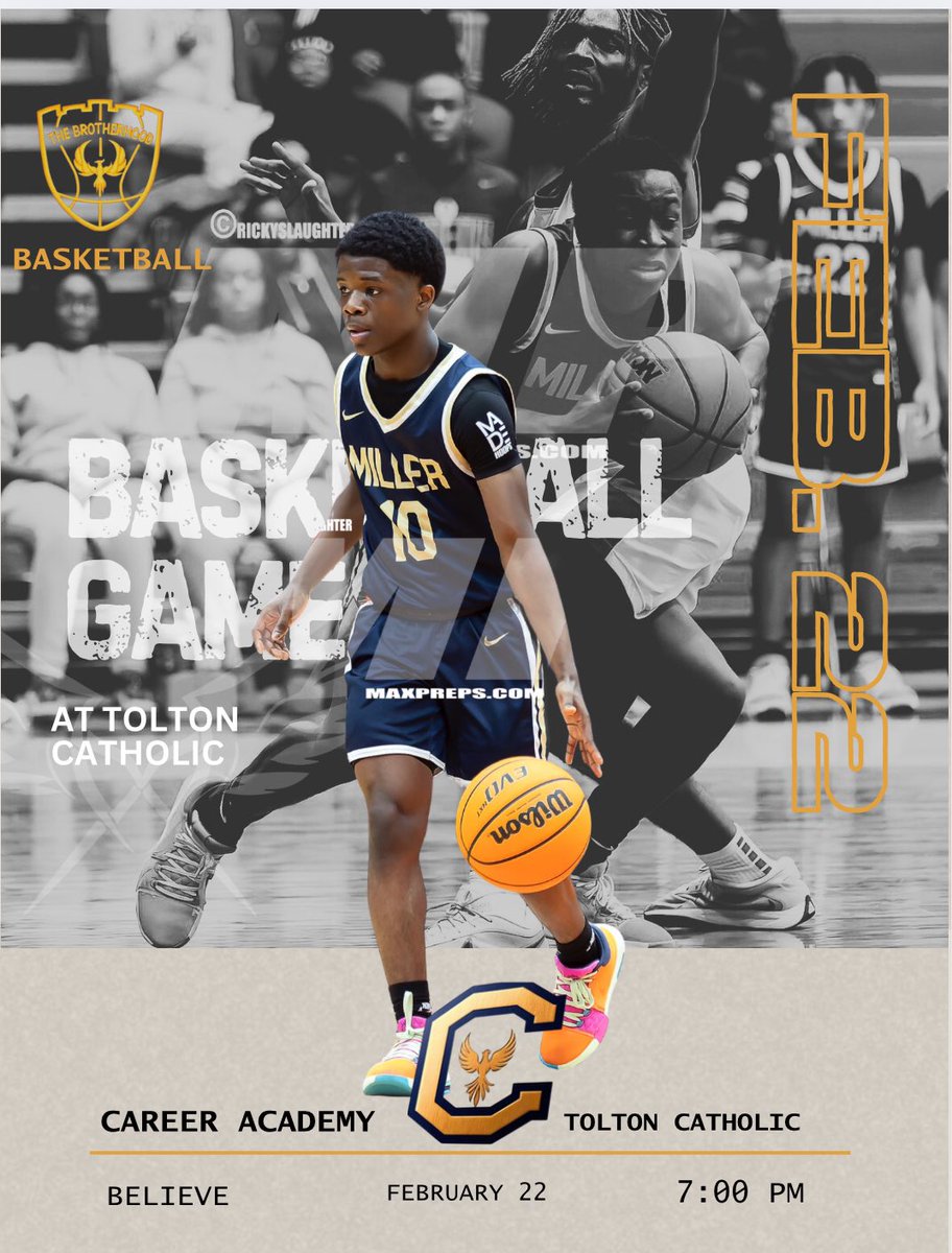 Our last game of the season is this Saturday! Your Class 4A #9 Career Academy Phoenix travel to Colombia MO to take on Class 4A #8 Tolton Catholic! 

#Brotherhood | #RelentlessEffort