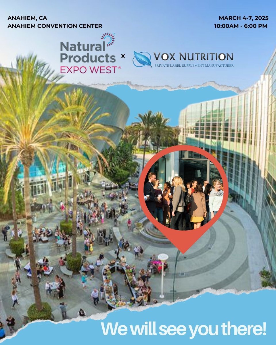 Vox Nutrition Heads to Natural Products Expo West!If you're also attending, we'd love to connect!  Let us know!!#ExpoWest #NaturalProductsExpoWest #VoxNutrition #NaturalProducts #Organic #HealthyLifestyle #Supplements #Manufacturing #OEM #PrivateLabel #Anaheim #Networking