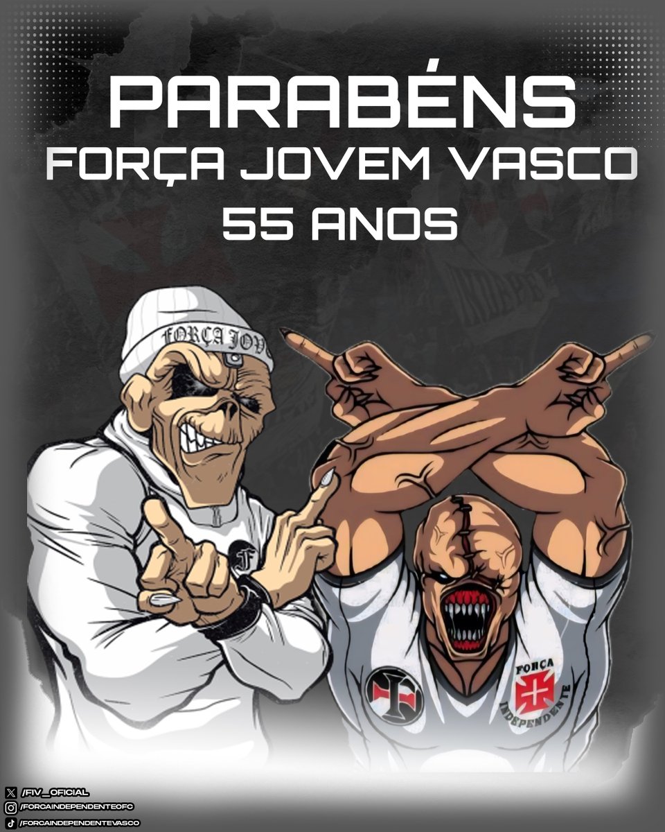 A Força Independente do Vasco parabeniza a nossa co irmã <a href="/forcajovem70/">Força Jovem Vasco</a>  pelos 55 anos de muita história, luta e amor ao Vasco da Gama.

Vida longa a maior família do mundo!

Um por todos, e todos pelo Vasco💢
#VascoDaGama