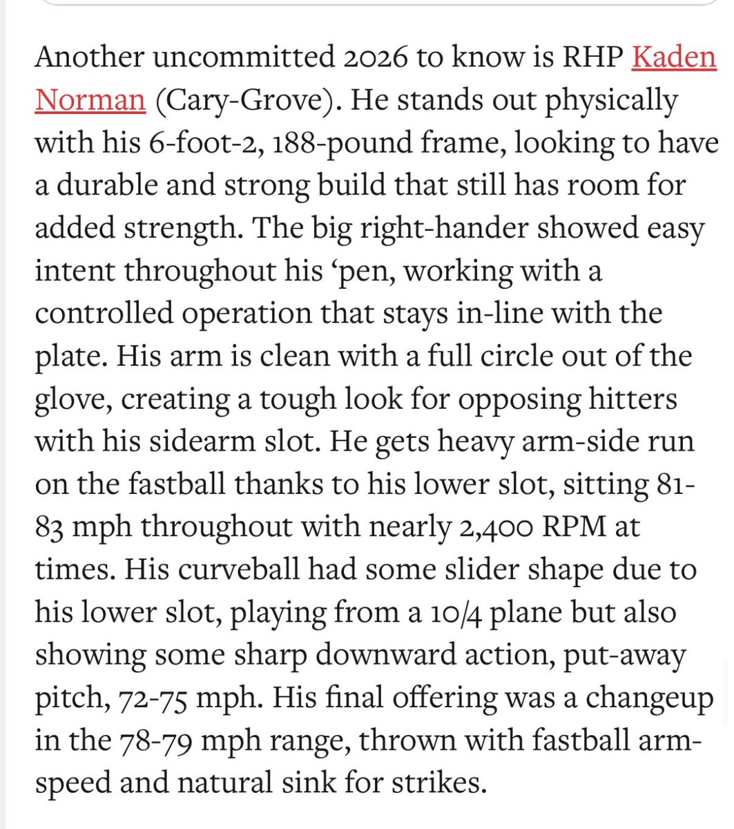 Thank you <a href="/PrepBaseballIL/">Prep Baseball Illinois</a> for the write up!
<a href="/BUncommitted/">Baseball_Uncommitted</a>