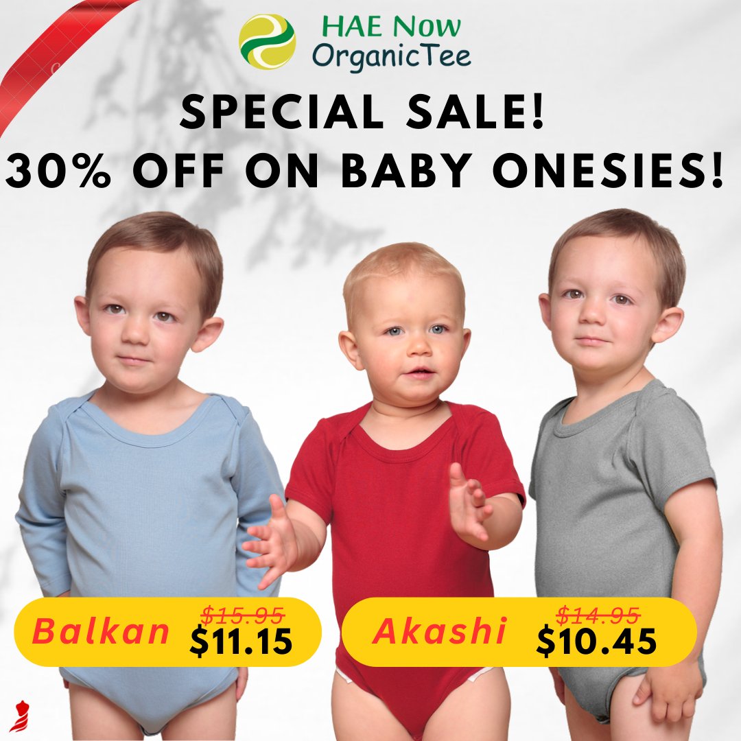 haenow's tweet photo. Soft for babies, gentle on the planet, and fair to the workers. 🌱✨
Get 30% OFF our Fair Trade Certified organic baby onesies, limited time sale only! 🛍️ https://t.co/fGALqWFyoG https://t.co/PLTWLFC8zx