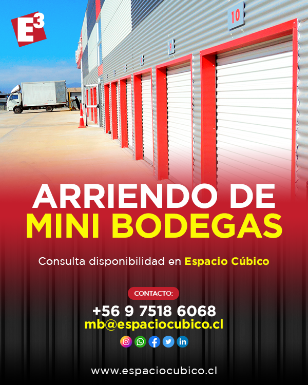 🔴 Si estás buscando una #bodega para guardar o almacenar tus cosas, en Espacio Cúbico tenemos la solución. Consulta disponibilidad de arriendo. #LaSerena #Coquimbo #Chile 🇨🇱 ¡Contáctanos!

📱 WhatsApp: +56 9 7518 6068
📩 Correo: mb@espaciocubico.cl
🌐 espaciocubico.cl