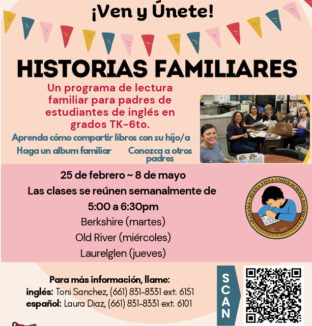 PBVUSD's tweet image. Scan the QR code to join us next week for Family Stories!