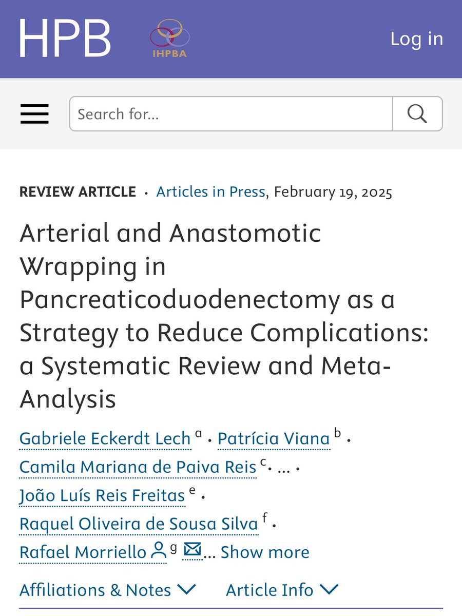 Happy to share our newest publication!

15 studies 
3,232 patients 

Arterial or anastomotic wrapping reduced the rates of hemorrhage, with an additional reduction in postoperative pancreatic fistula when using the omental wrap. 

doi.org/10.1016/j.hpb.…