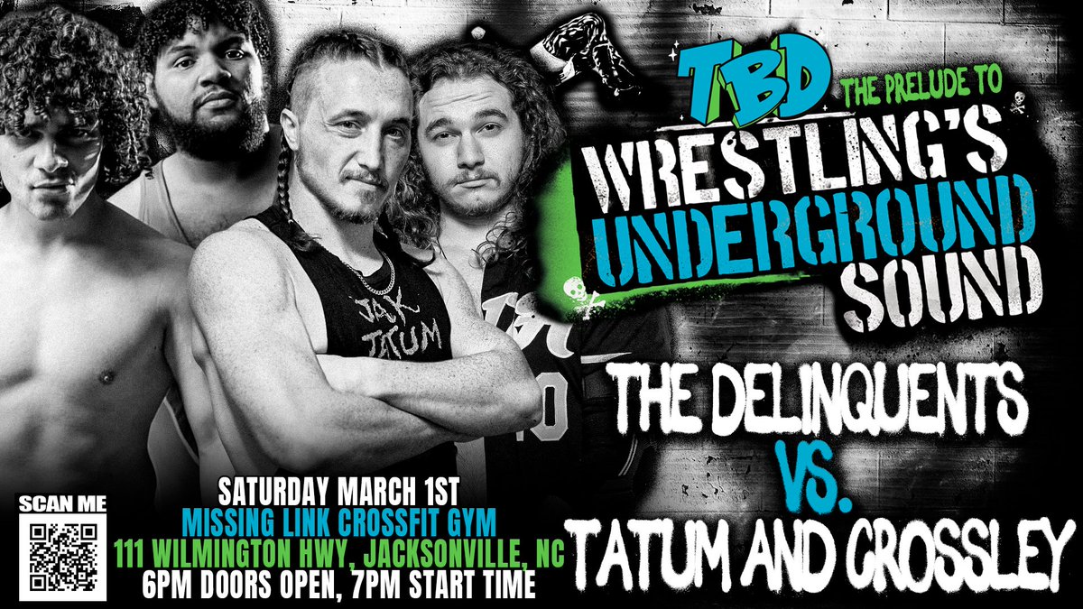 TBD Wrestling (@tbdgraps) on Twitter photo 🚨 THE PRELUDE MATCH ANNOUNCEMENT! 🚨
The Delinquents(<a href="/mikey_banker/">Mikey Banker</a> & <a href="/joshfullerpw/">josh fuller</a>) go up against the team of <a href="/JakTatum/">Jak Tatum</a> & <a href="/Drillin_Dylan/">Dylan Crossley</a> on The Prelude to Underground Sound!
The Prelude starts at 6:30PM EST!
TBD Presents: Underground Sound
Tickets On Sale Now: Link In Bio! 🚨 THE PRELUDE MATCH ANNOUNCEMENT! 🚨
The Delinquents(<a href="/mikey_banker/">Mikey Banker</a> & <a href="/joshfullerpw/">josh fuller</a>) go up against the team of <a href="/JakTatum/">Jak Tatum</a> & <a href="/Drillin_Dylan/">Dylan Crossley</a> on The Prelude to Underground Sound!
The Prelude starts at 6:30PM EST!
TBD Presents: Underground Sound
Tickets On Sale Now: Link In Bio!