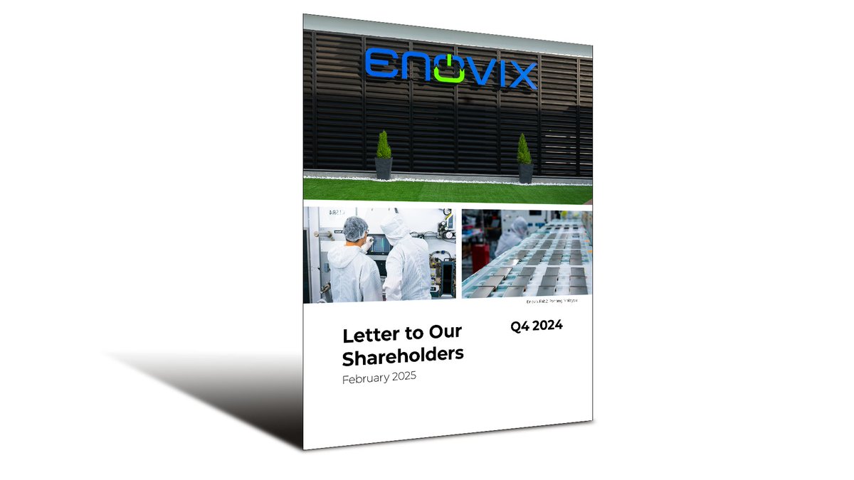 EnovixBatteries's tweet image. Enovix Announces Fourth Quarter and Full Year 2024 Financial Results
Read more here 👉 ow.ly/QgBo50V3b8P