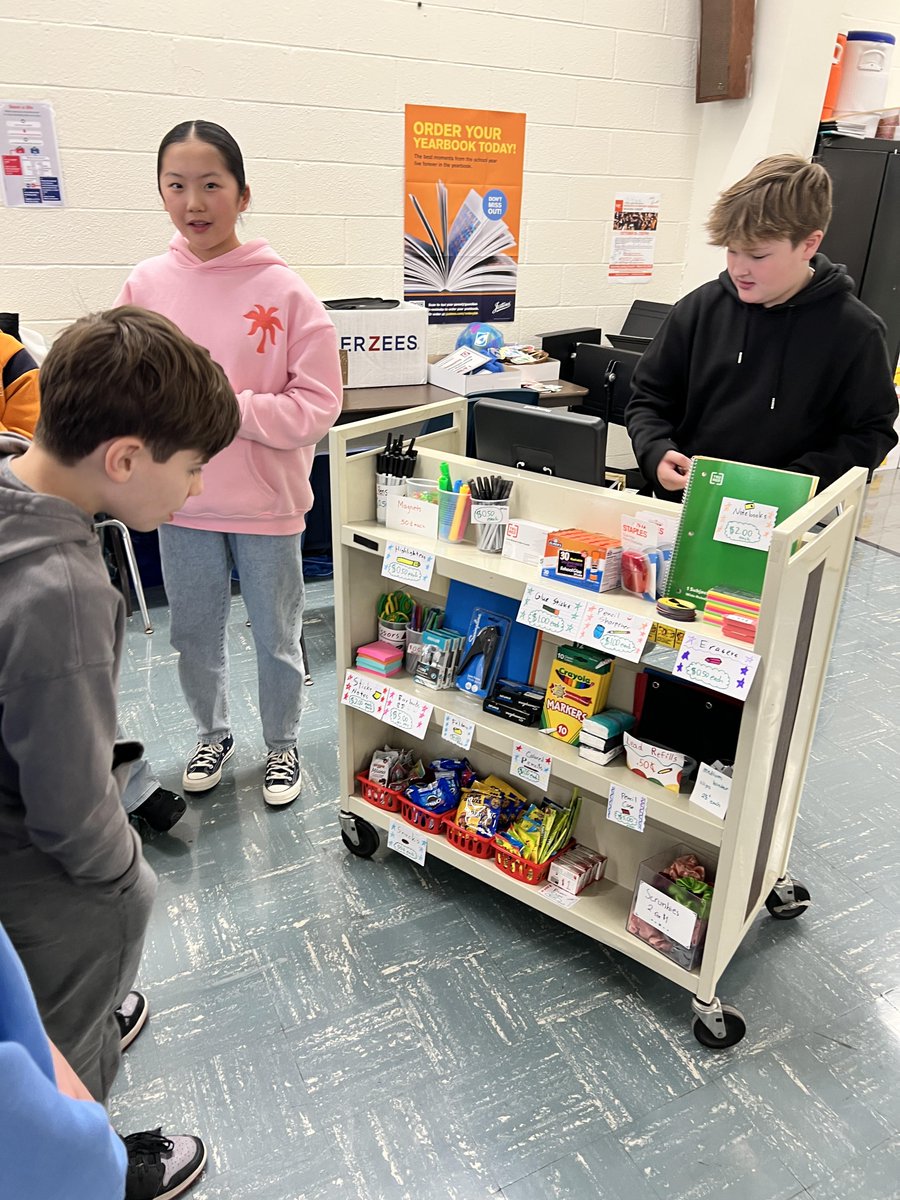 Did you know that our school store is run by our Student Council and is available in the Media Center during homeroom? This week our Student Council Treasurer, William Ko, setup a school store cart which will be available at each lunch until Friday, 2/21.