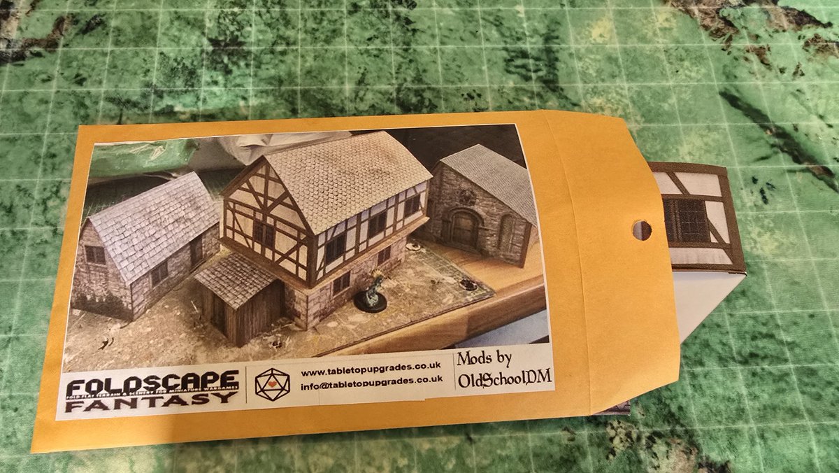 I'm having fun making the super simple #foldflat #popup #gamingterrain designed by @tabletopupgrades. It all fits in an envelope! I've even been making experimental mods like playable floors and b translucent windows.