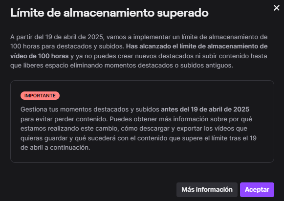 KOPURISTA's tweet photo. Genial, soy del 0,5% y a Twitch no le importa una mierda.

Tengo literalmente miles de horas de contenido subidas en Twitch, una especie de álbum de recuerdos de todo mi recorrido en la plataforma, y quieren que lo borre.

Bien Twitch, sigue dándome más motivos para ir a YouTube. https://t.co/AWq13FnEN1