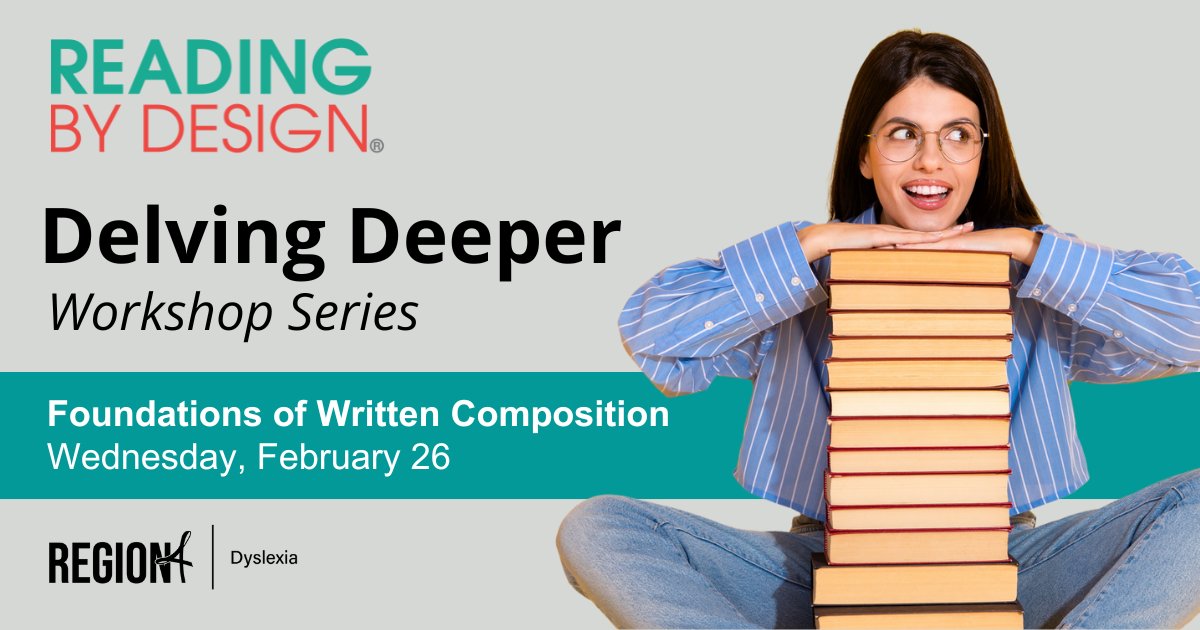 R4Dyslexia's tweet photo. Strengthen writing instruction for students with #dyslexia!
Join #ReadingbyDesign – Delving Deeper: Foundations of Written Composition on Wed, 2/26 to explore writing development, grammar & multisensory strategies that improve student success.
Register: https://t.co/mJyS8cFoxv https://t.co/5zJRUnLeZp