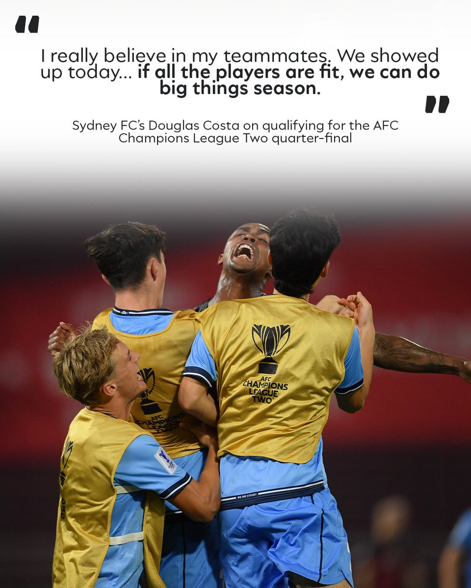 Douglas Costa has high hopes for <a href="/SydneyFC/">Sydney FC</a> after sending his side through to the AFC Champions League Two quarter-finals! 👀👇