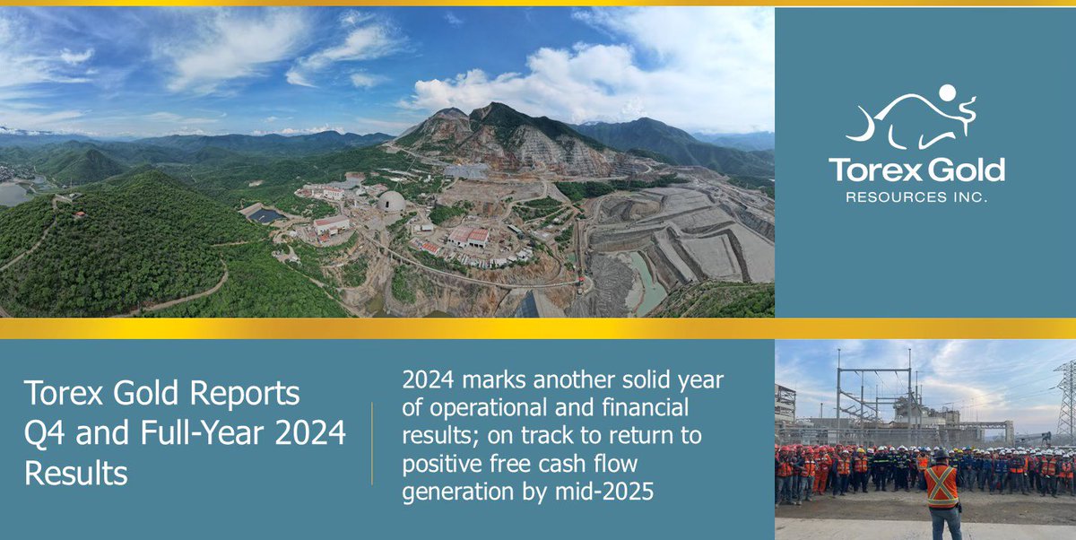 We have just released our Q4 2024 and full-year results, marking the end of a truly pivotal year for Torex. Read more here: torexgold.com/news-and-media…