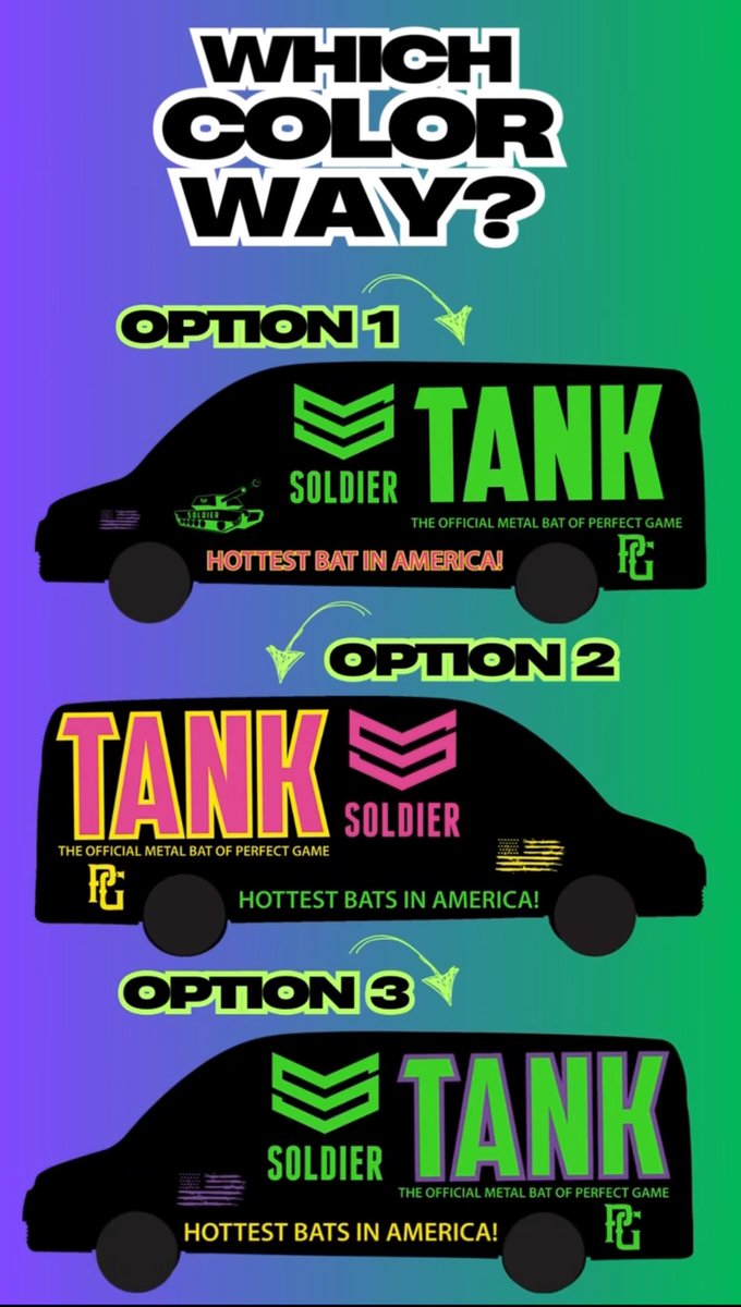 1, 2 or 3 for our new TANK BUS