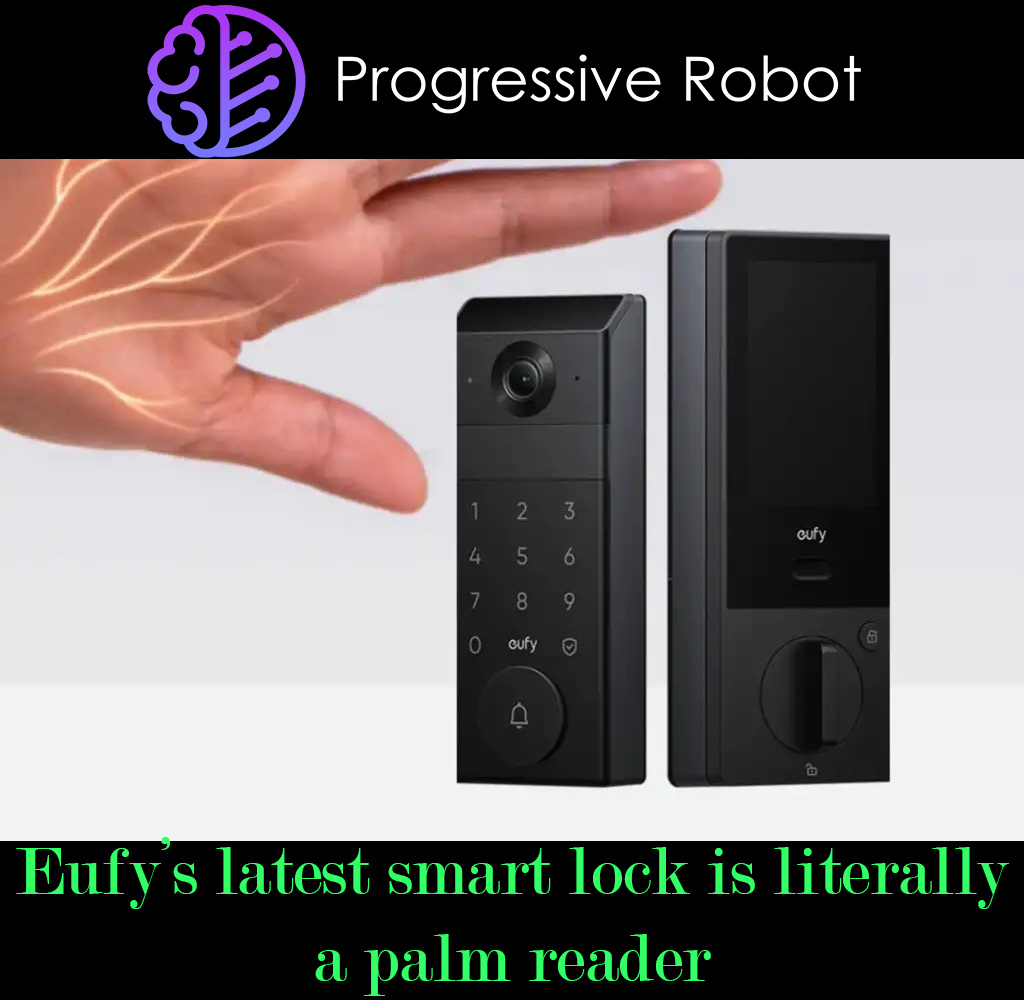 ProgresiveRobot's tweet image. Eufy’s latest smart lock, the FamiLock S3 Max, uses palm vein recognition for biometric authentication. It promises up to 99.99999% accuracy and also features a keypad for PIN entry. It can also function as a video doorbell with 2K resolution. 
#Eufy #SmartLock #PalmRecognition
