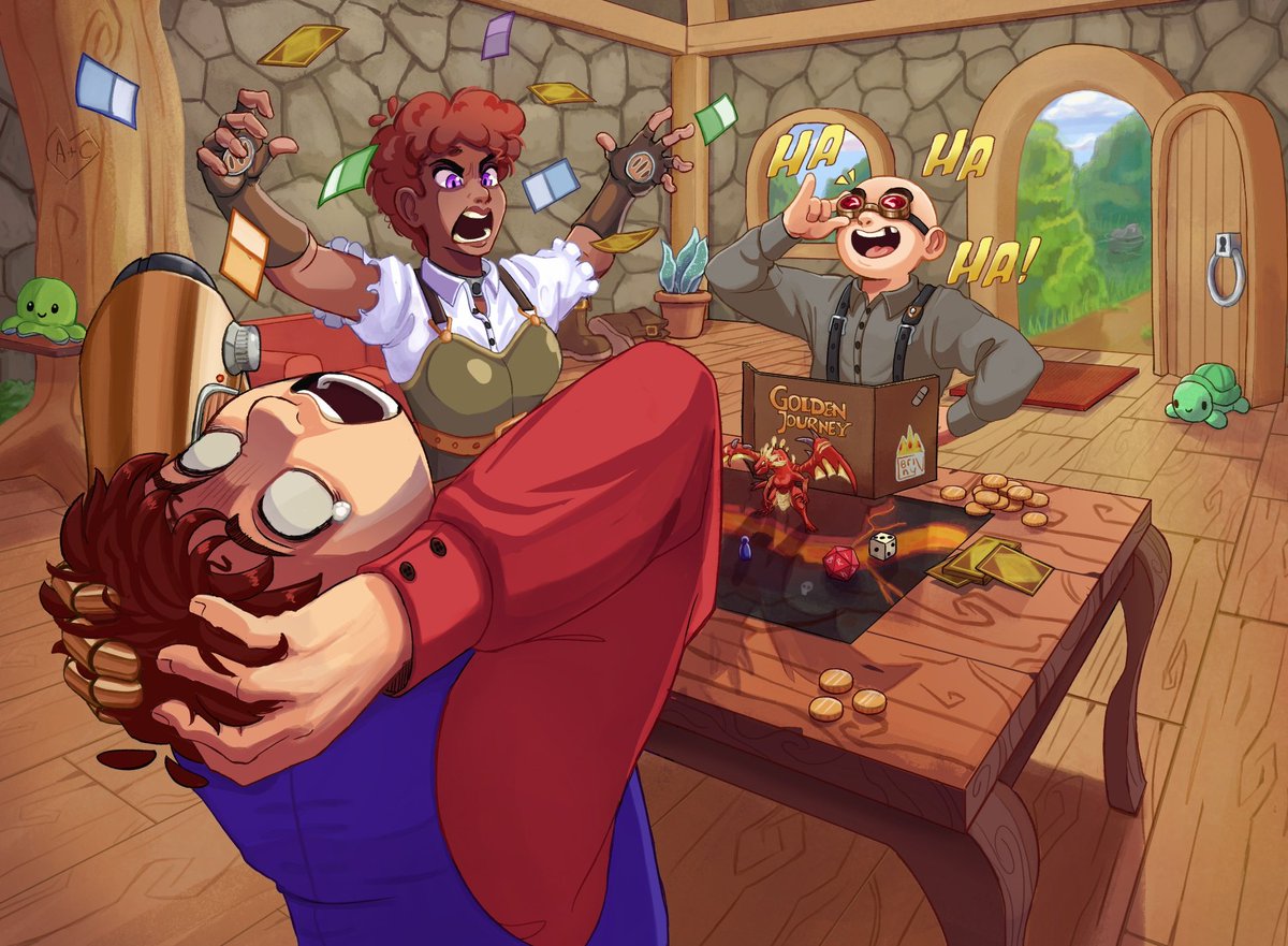 Meus OCs jogando um bom RPGzin de mesa