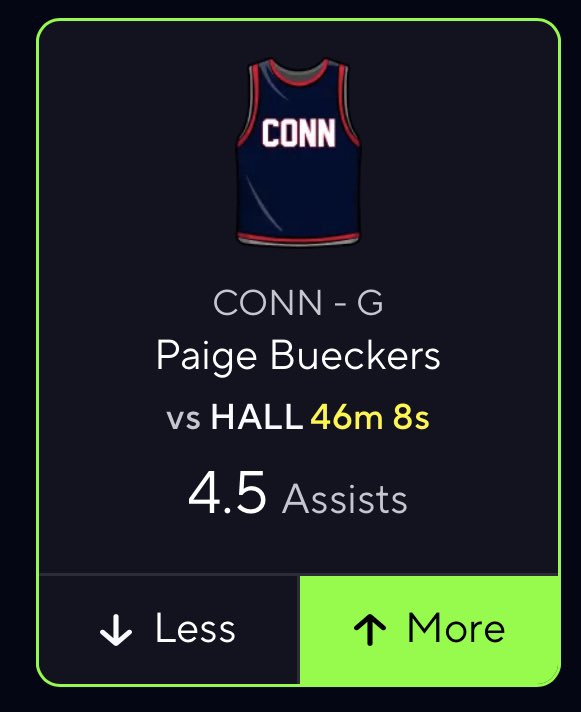Owenbets6's tweet image. WCBB POD☢️☢️☢️

- HTH 1/1. 7

- L5 4/5. 10,4,5,8,5

- L3 road games 10,5,8

Uconn should kill them so i see high amount points which is plenty of potential for Paige to get some assist 

5 likes for cbb

#PrizePicks #SportsBettingX #WCBB
