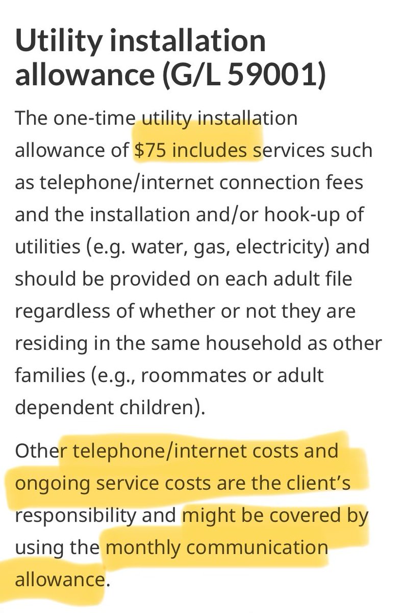 HoCStaffer's tweet image. Even that annoying fee for Utility Installation is covered: $75. 

And don't worry about monthly internet costs, because the Monthly Communication Allowance will help pay for them. (Covered later in 🧵)