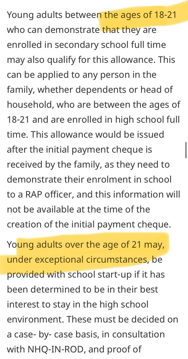 HoCStaffer's tweet image. School Start-Up Allowance! That's $150 more per kids ages 4-17. 

Those 18-21 &amp;amp; over 21(!) can even get if it is determined to be in their "interest" to be in High School(!). 

This payment is provided twice if they arrive between Sept 1 &amp;amp; May 31.