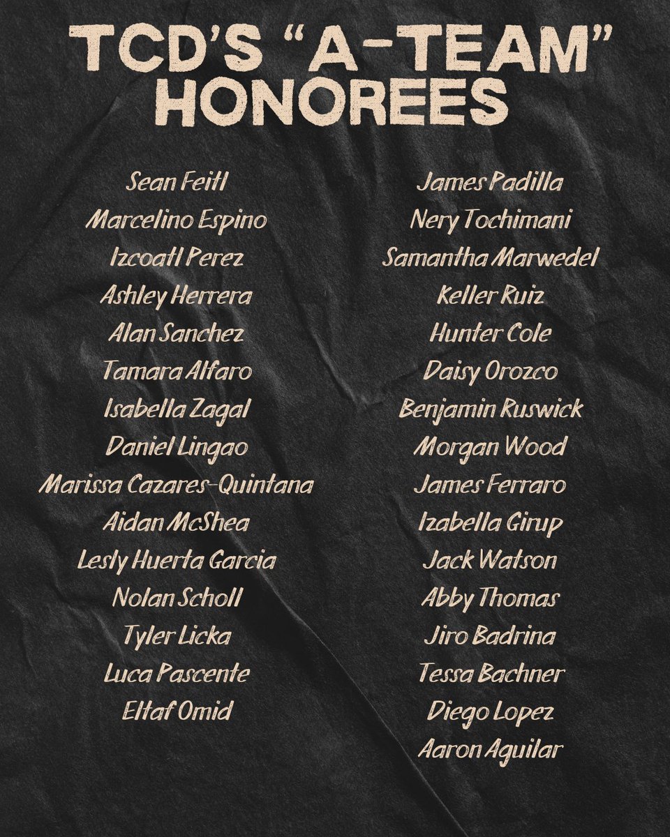 Congratulations to South's TCD "A-Team" Honorees!  The A-Team recognizes students for their academic excellence and occupational skills. A ceremony to recognize all A- Team Students will be February 27th.