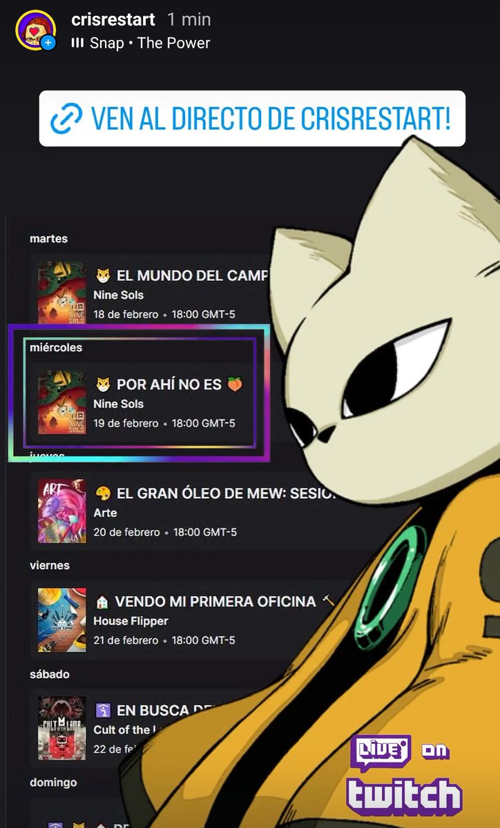 CrisRestartX's tweet photo. ¡Continuamos en Nine Sols, en busca del primer gran desafío!

Ven al directo en https://t.co/IemUDrKyjG

#twitch #twitchcol https://t.co/3QKNFRgjgD