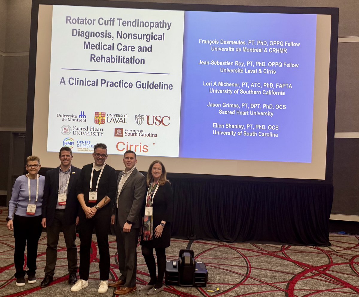 🙏 to ⁦<a href="/APTA_official/">American Physical Therapy Association (APTA)</a>⁩ ⁦@APTAOrthopaedic⁩ for the opportunity to present the Rotator Cuff CPG at CSM last week. Great timing as it is now published jospt.org/doi/10.2519/jo…. ⁦<a href="/fdesmeulesptphd/">François Desmeules</a>⁩ ⁦<a href="/RoyJeanSebasti1/">Jean-Sebastien Roy</a>⁩ ⁦<a href="/jaygrimesPT/">Jay Grimes</a>⁩