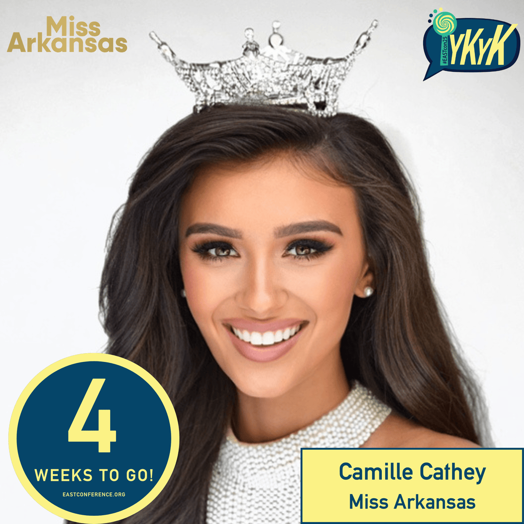 EASTinitiative's tweet image. In 4 weeks, we&apos;ll be seated for Miss Arkansas Camille Cathey&apos;s alumni keynote speech at #EASTcon25! Camille is an EAST alum from Wynne High School and took inspiration from her experiences in EAST while building her pageantry platform focused on volunteerism.