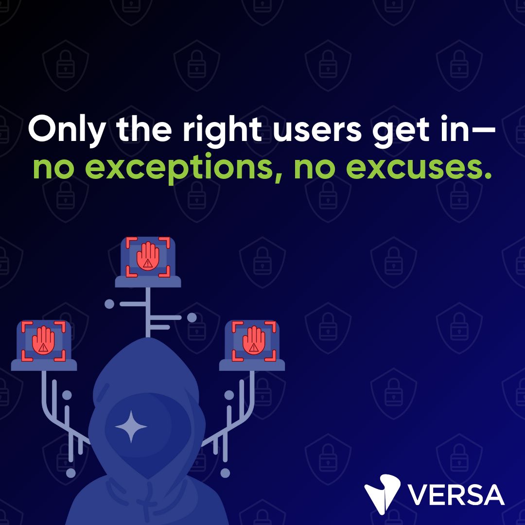 versanetworks's tweet photo. Zero Trust. No Exceptions. No Excuses. 🔒

Ditch legacy VPNs! Versa ZTNA ensures secure, seamless access with least-privilege controls &amp; real-time security.

Learn more: https://t.co/YtnejLCysu

#ZeroTrust #ZTNA #CyberSecurity #VPN #Versa https://t.co/r6SBKbYxbi