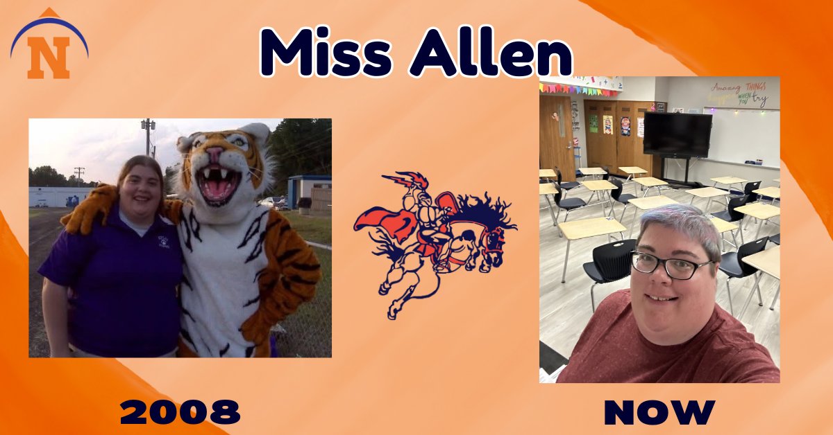 NMCSCTrueNorth's tweet image. From First-Year Jitters to Classroom Confidence! 🚀 Miss Allen has mastered the art of teaching, and her journey is inspiring! #ThenAndNow