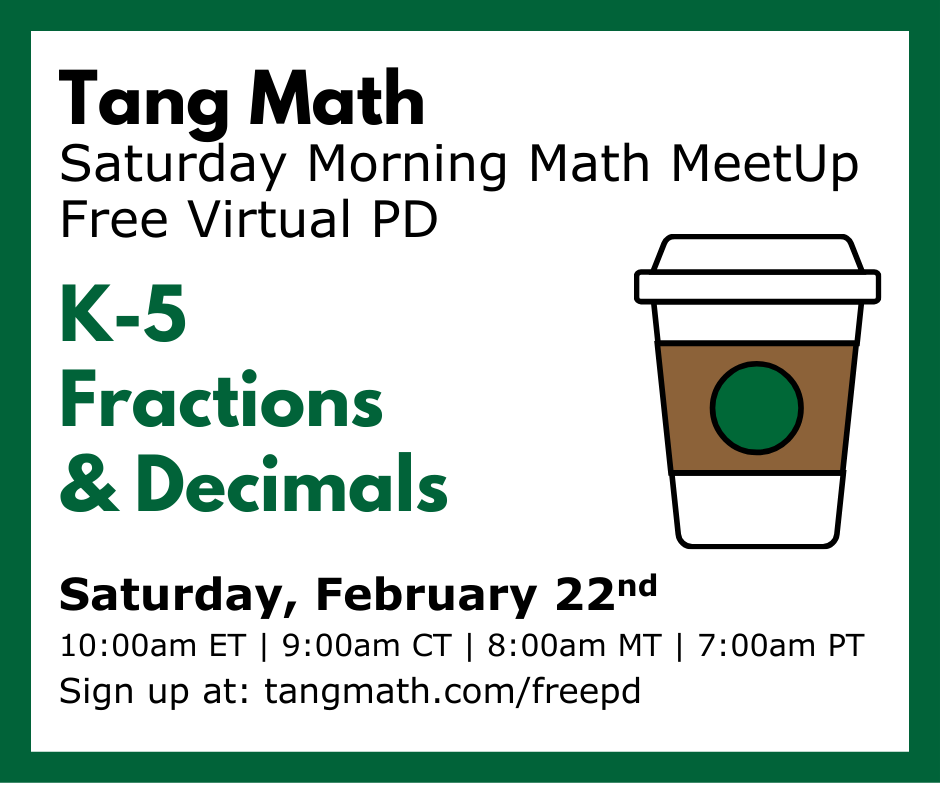 Join us Saturday for another fabulous FREE PD with Greg Tang Sr. Sign up at tangmath.com/freepd