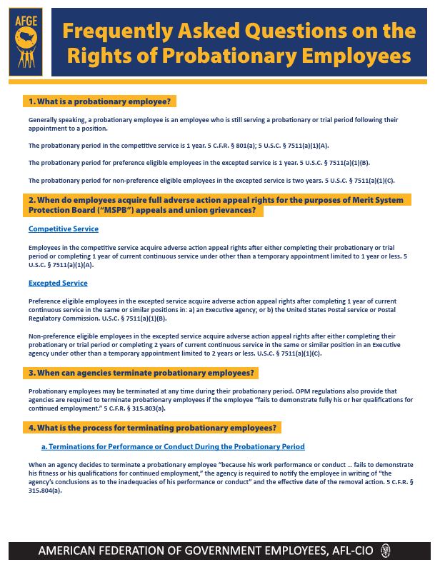 🧵PLEASE SHARE: In response to the mass firings of probationary federal employees, AFGE has developed FAQs to provide probationary employees with the best guidance we can.

Share using this link ⬇️
afge.org/probationary