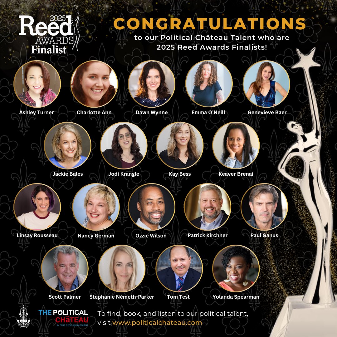 We’re incredibly proud of our Political Château talent who are 2025 Reed Awards Finalists! Congratulations on this well-deserved recognition. 🎉

#voiceover #reedawards #voawards