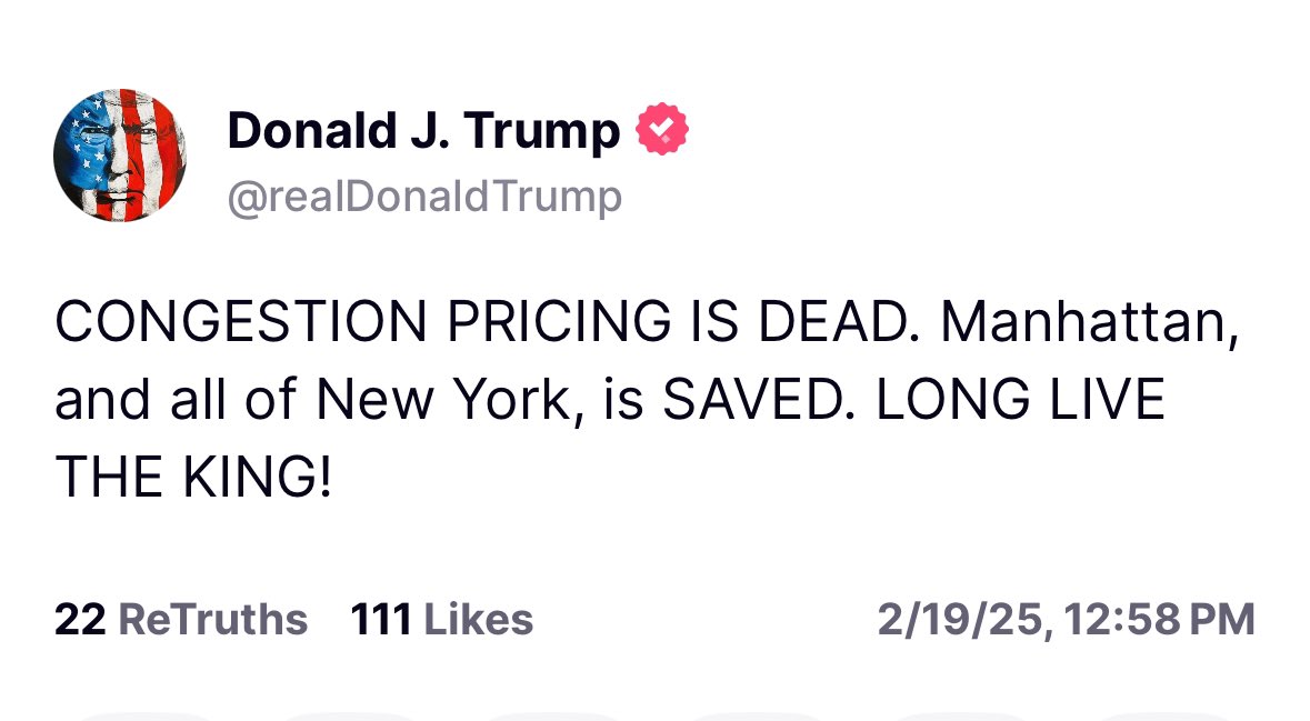 MaesterDanavon's tweet photo. "Any man who must say, 'I am the king' is no true king."
—Tywin Lannister

#congestionpricing #NYC #LongLiveTheKing #Trump https://t.co/Fb5rPQvitK