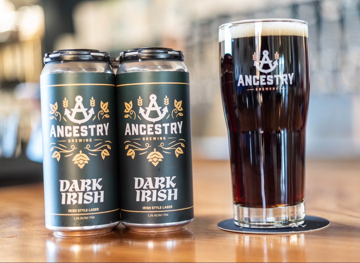 Dark Irish Lager 🍀 is on tap and in cans!!! Clean and crispy dark lager with some roasty chocolate malt flavors. Great way to rotate into spring time beers.🍻 🌥️