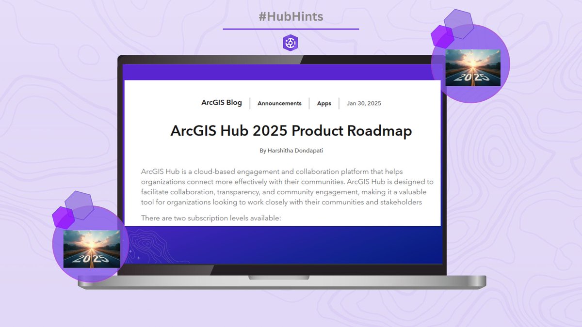 ArcGISHub's tweet image. We’re excited to share with you what’s on the horizon for #ArcGISHub in 2025. Our new roadmap blog gives you a sneak preview of what we’re working on. #HubHints

Learn more: ow.ly/J4bA50UX2w2