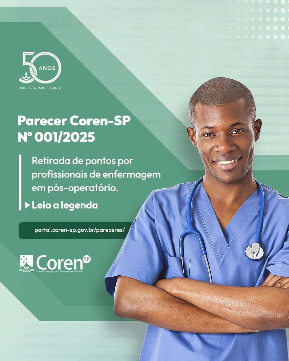 corensaopaulo's tweet image. O Coren-SP publicou o Parecer 001/2025, que aborda a retirada de pontos por profissionais de enfermagem no pós-operatório.

Confira: portal.coren-sp.gov.br/wp-content/upl…

#corensp #somostodoscoren #enfermagem #valorização #saude #parecer