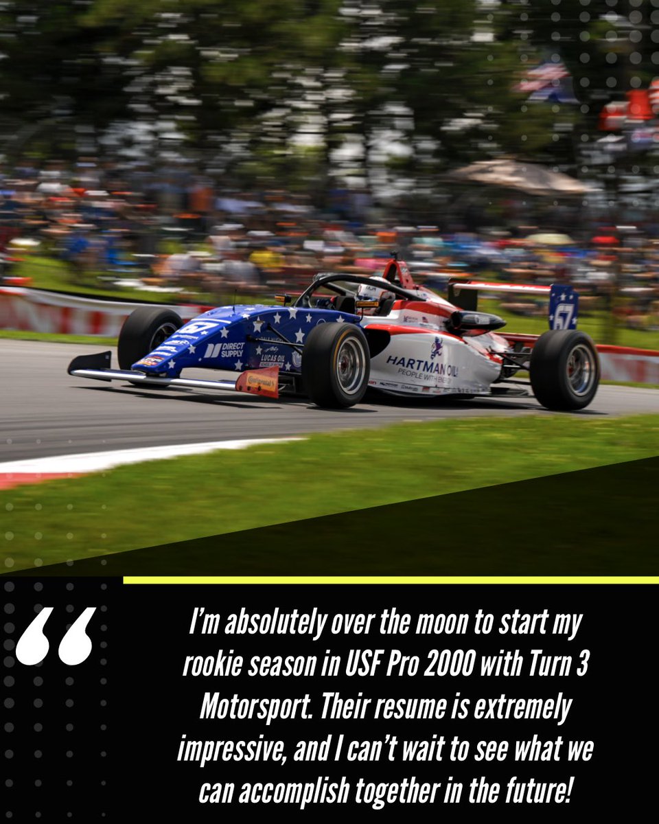 Turn 3 Motorsport (@turn3motorsport) on Twitter photo We are pleased to announce <a href="/titus_sherlock/">Titus Sherlock</a> & <a href="/ElliotCox51/">Elliot Cox Racing</a> will complete our <a href="/USFPro2000/">USF Pro 2000</a> driver lineup for NOLA Spring Training this weekend and Rounds 1/2 in St. Petersburg next weekend!
Full press release at turn3motorsport.com/news ➡️
#USFPro #DriverAnnouncement <a href="/USFProChamps/">USF Pro Championships</a> We are pleased to announce <a href="/titus_sherlock/">Titus Sherlock</a> & <a href="/ElliotCox51/">Elliot Cox Racing</a> will complete our <a href="/USFPro2000/">USF Pro 2000</a> driver lineup for NOLA Spring Training this weekend and Rounds 1/2 in St. Petersburg next weekend!
Full press release at turn3motorsport.com/news ➡️
#USFPro #DriverAnnouncement <a href="/USFProChamps/">USF Pro Championships</a>