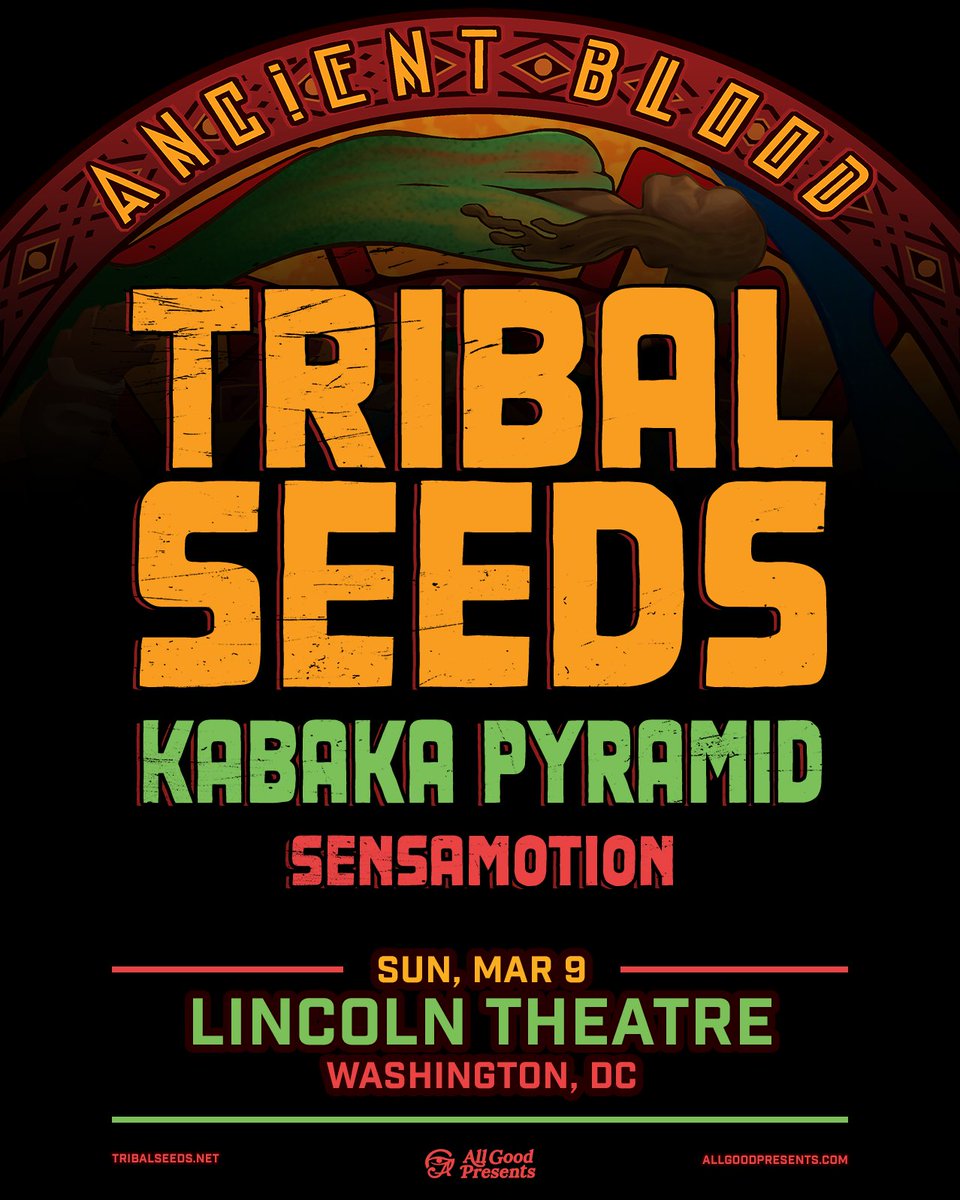 DCreggae's tweet photo. 🔥 WIN TICKETS 🔥

March 9 @tribalseeds with @kabakapyramid, @SensaMotionBand at @thelincolndc DC!

Enter Contests:
➡️ IG: https://t.co/vOxqDVBo79
➡️ FB: https://t.co/lVkLalIVfI

🎟 https://t.co/f3Kn7glWBM

@allgoodpresents #tribalseeds #kabakapyramid #washingtondc https://t.co/iYvN8W2idU