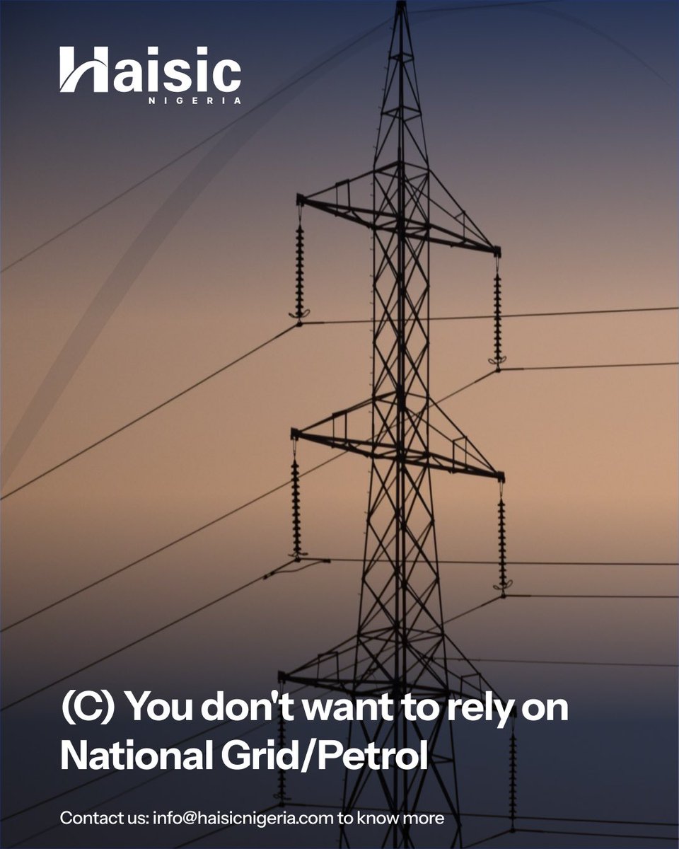 HaisicNigeria's tweet photo. What’s your biggest reason for considering solar energy? Tell us in the comment section or vote in our poll in previous post 😉 
#solarpoll #BeyondAllEnergy #haisicnigeriaenergy https://t.co/CvJ225dHTx